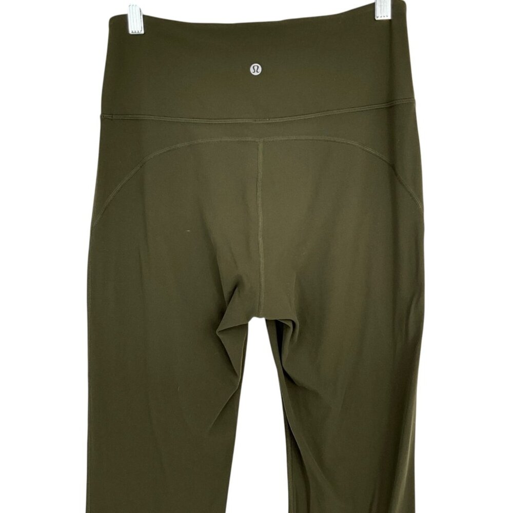 Lululemon Groove Super-High-Rise Flared Pant Nulu Dark Olive Size 10 - Picture 4 of 6